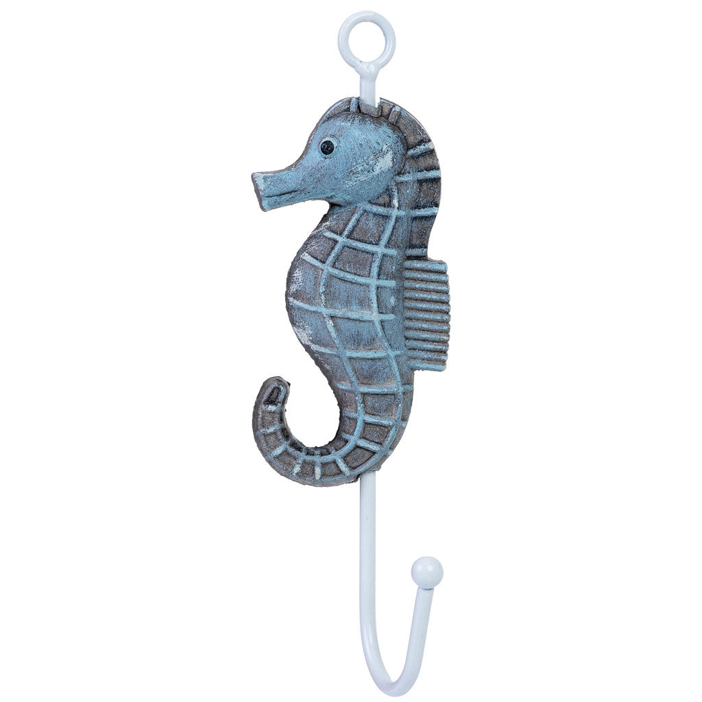 Percha de pared de madera azul y gris 5x4x16h cm