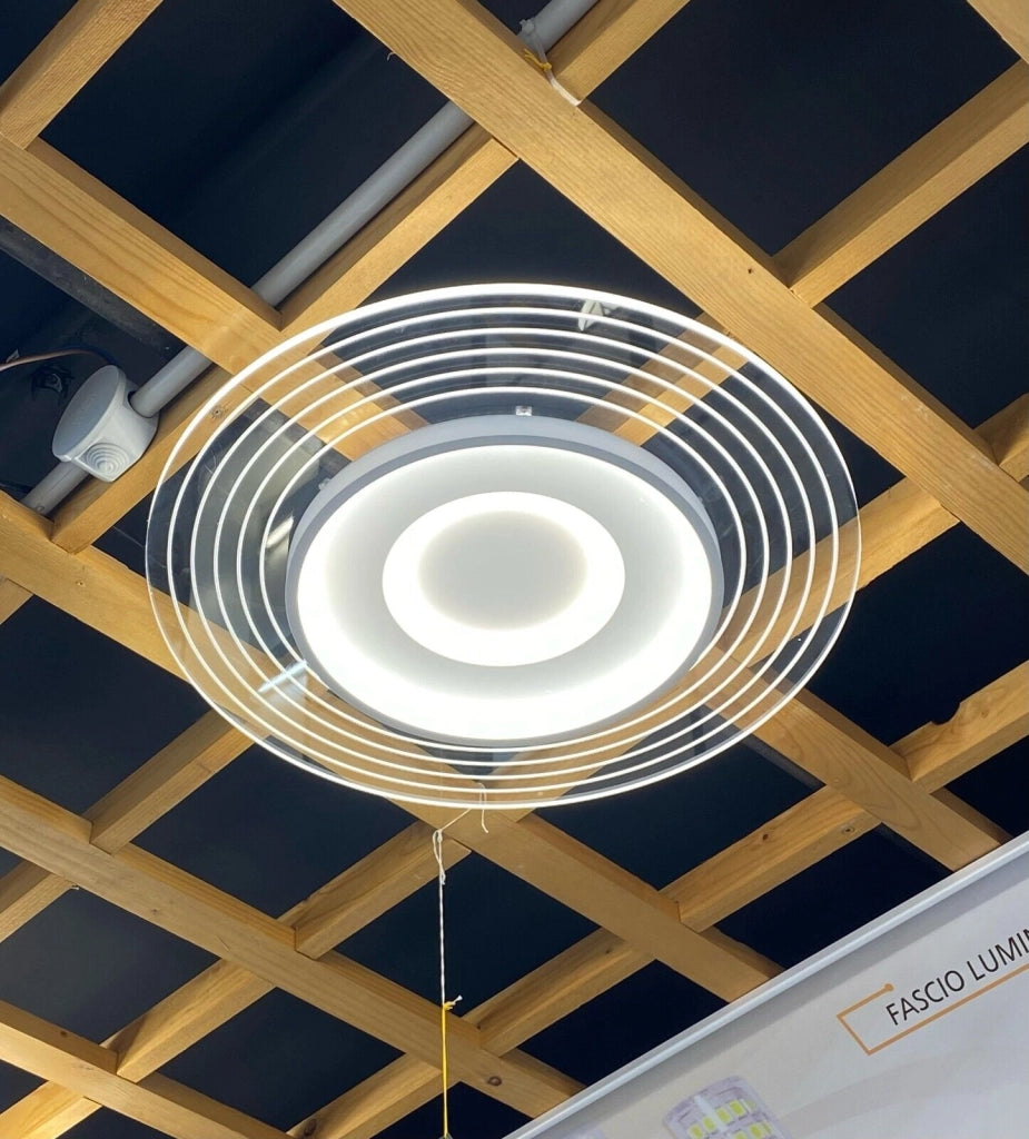 Plafoniera lampadario moderno con illuminazione Led da soffitto 38w Luce Bianca 4000K