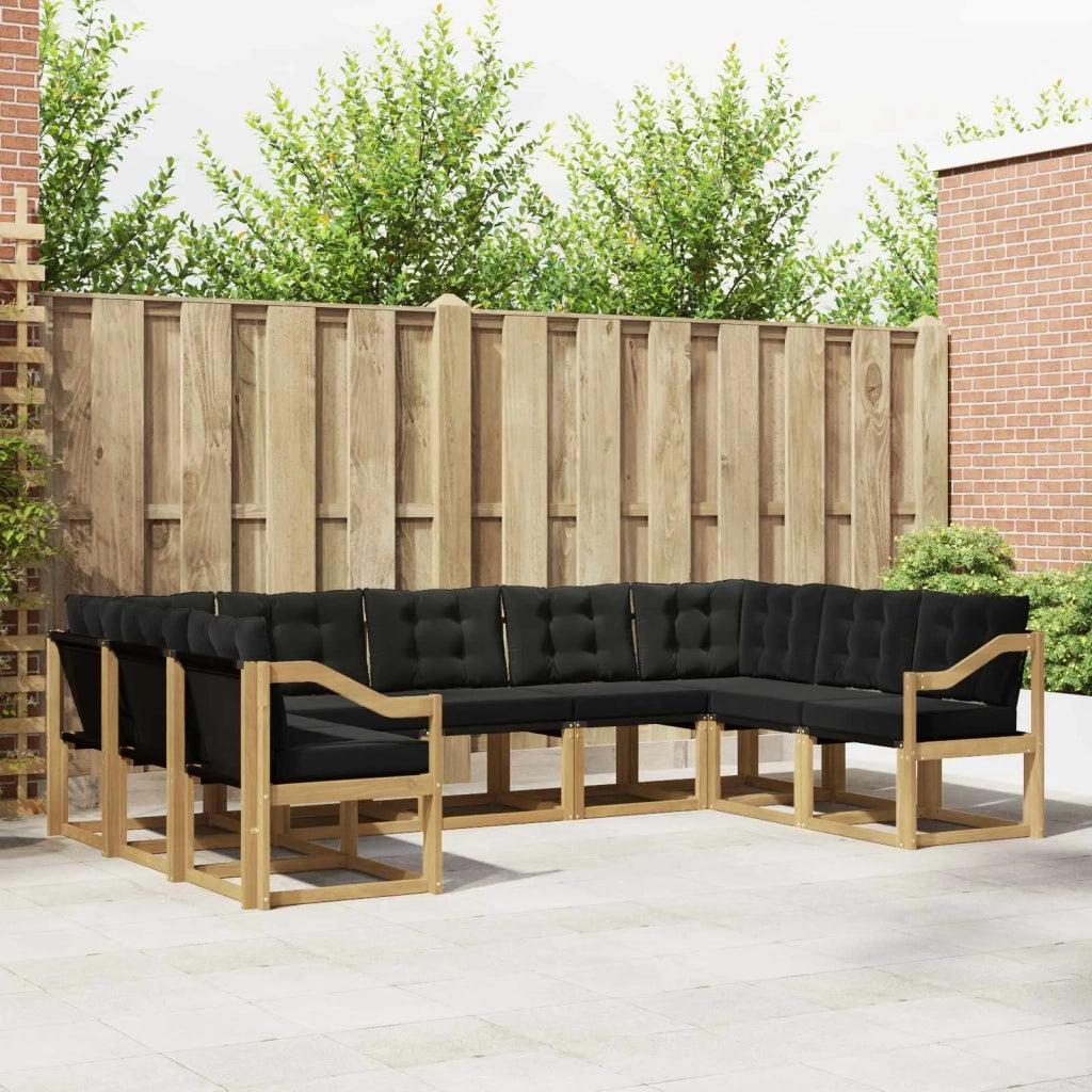 Set di divani da esterno 9 pz Bianco e Nero 3389870