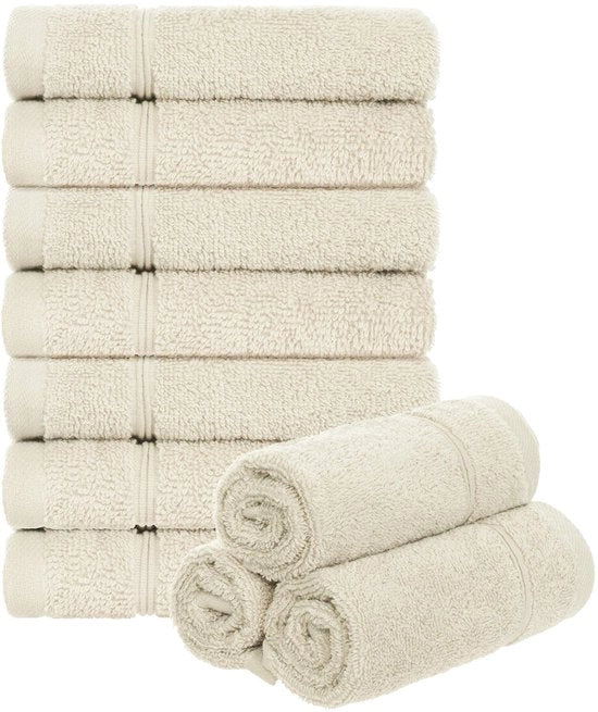 Set di asciugamani in cotone 100% - 10 pezzi - 30 x 30 cm - Assorbenti - Asciugamani per bagno - Durissimi - Lavabili fino a 60°C
