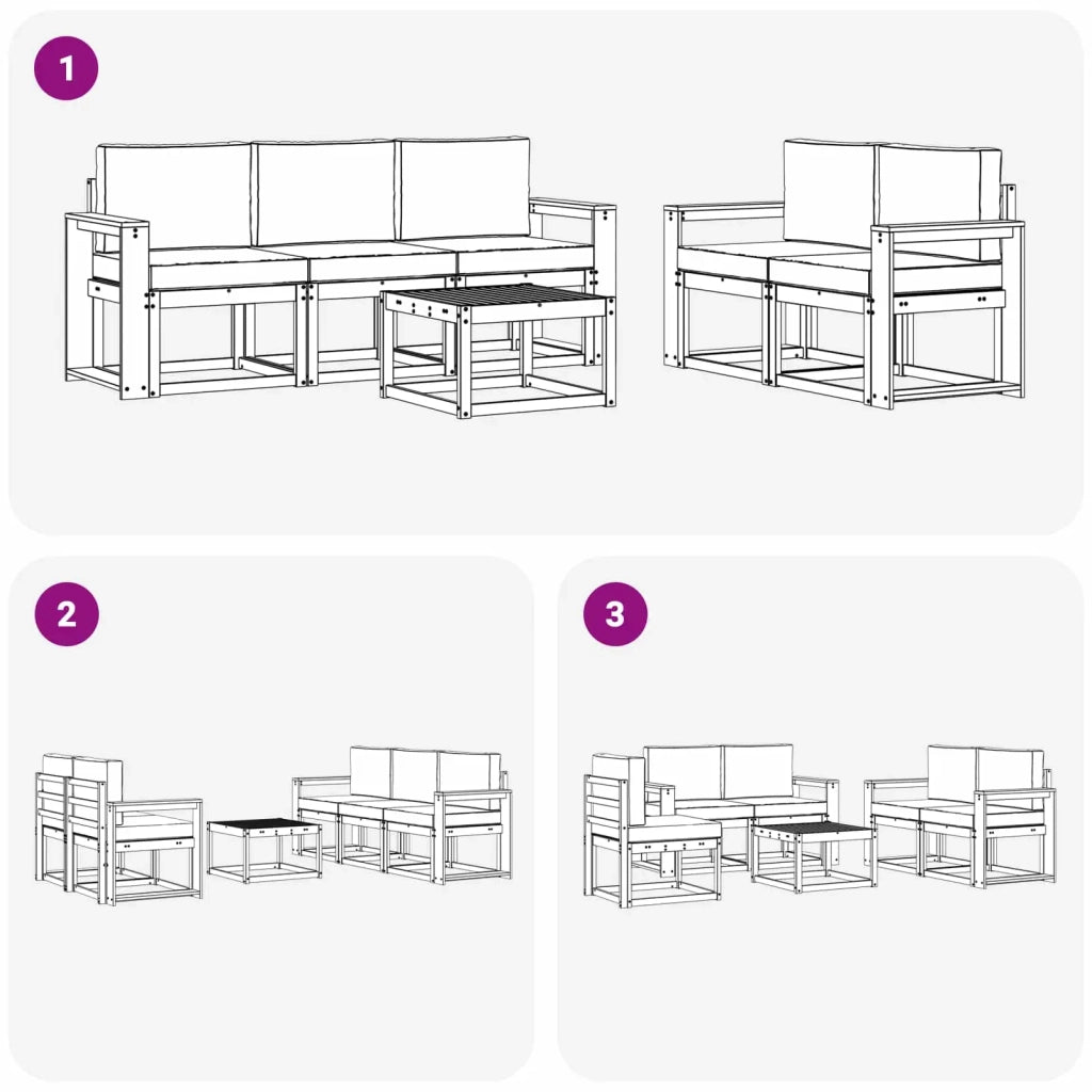 Set di divani da esterno 6 pcs 3387252