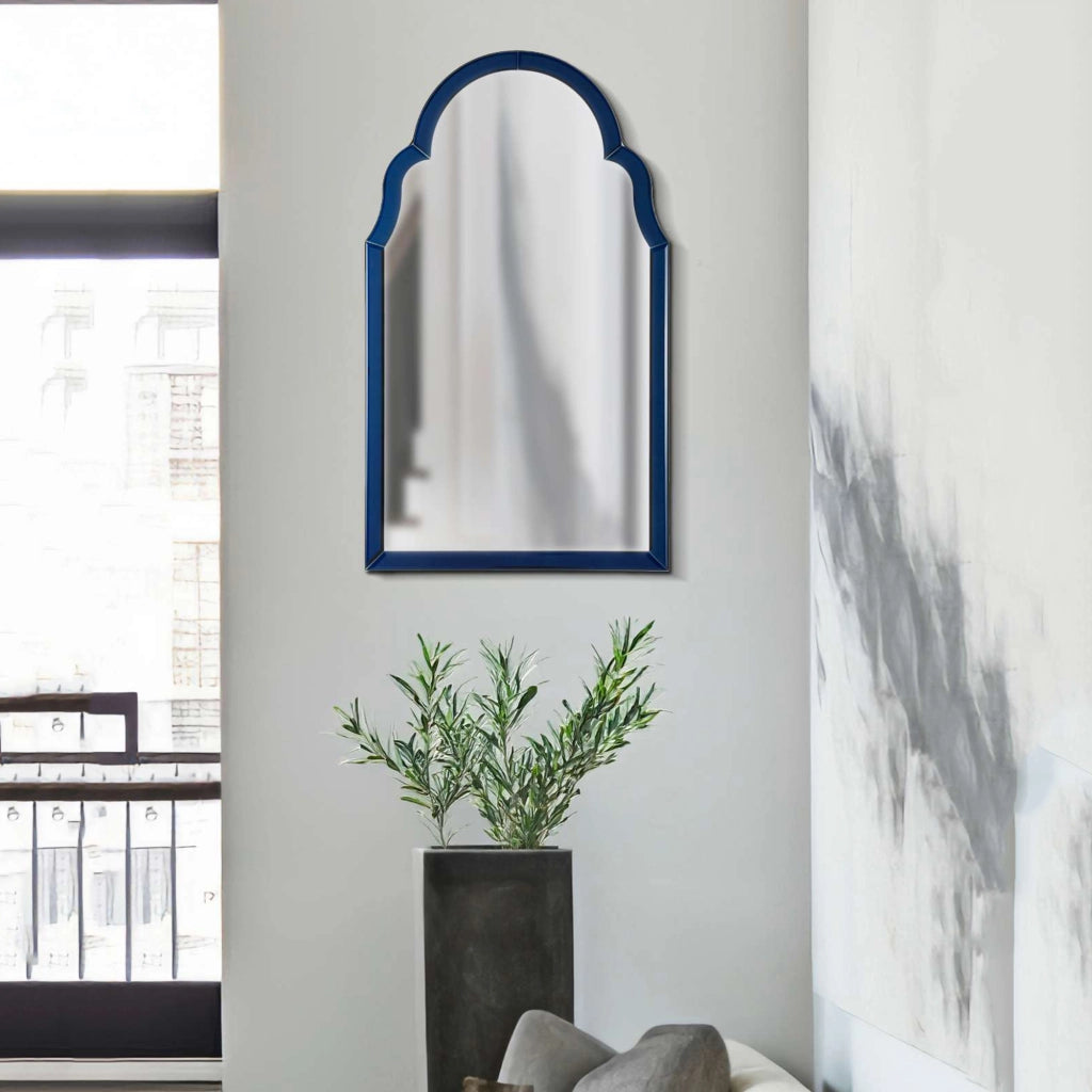 Mostarr, Specchio Cornice Sagomata, 47x80h cm blu