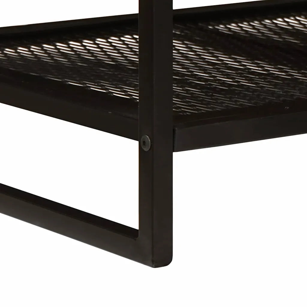 Tavolino da Salotto-Tavolino da soggiorno-Tavolo Marrone e Nero Legno di mango massello