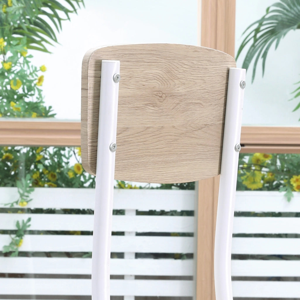 Set tavolo pranzo quadrato 2 sedie ¨C Xylo ¨C MDF bianco telaio metallo 3 pezzi