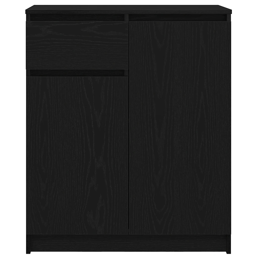 Credenza | Madia | Buffet da pranzo | Armadio da pranzo con Cassetto Rovere Nero 71x35x84 cm Legno Multistrato