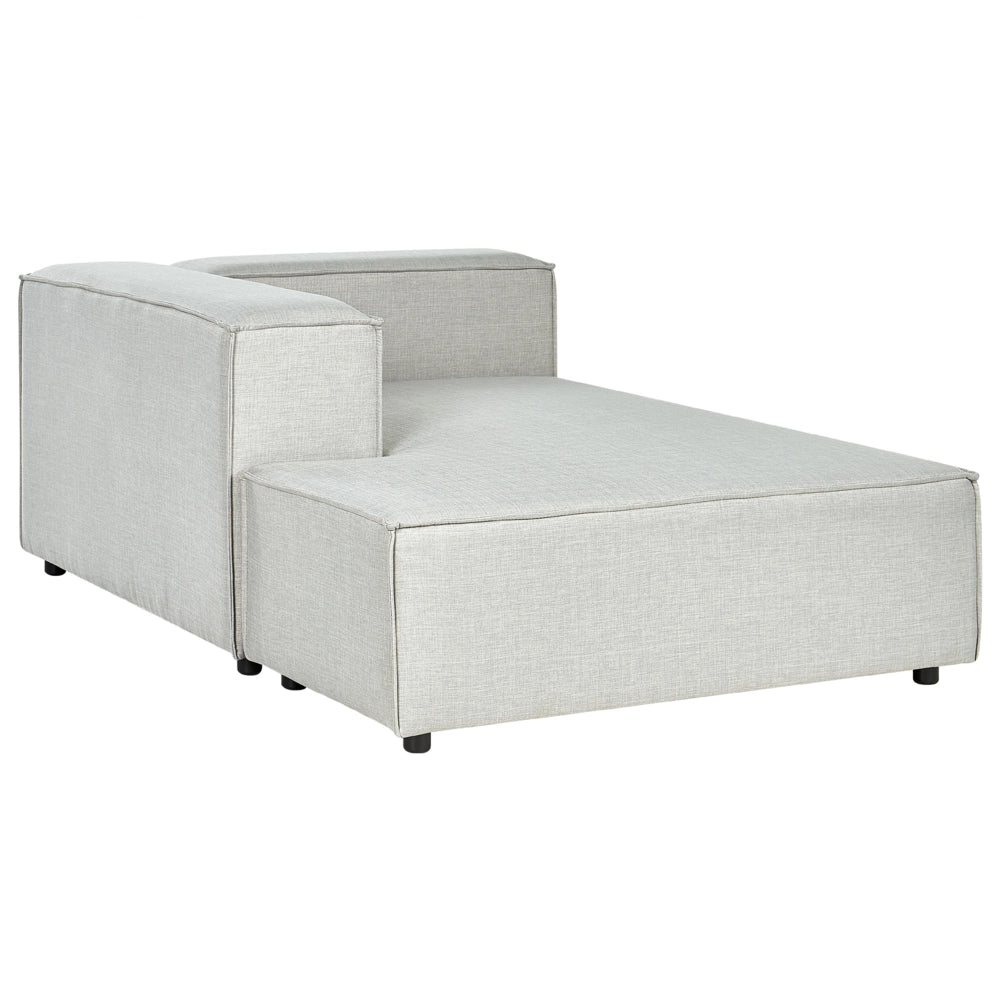Divano modulare a destra Divano angolare componibile a 2 posti in lino grigio con gambe nere Soggiorno moderno