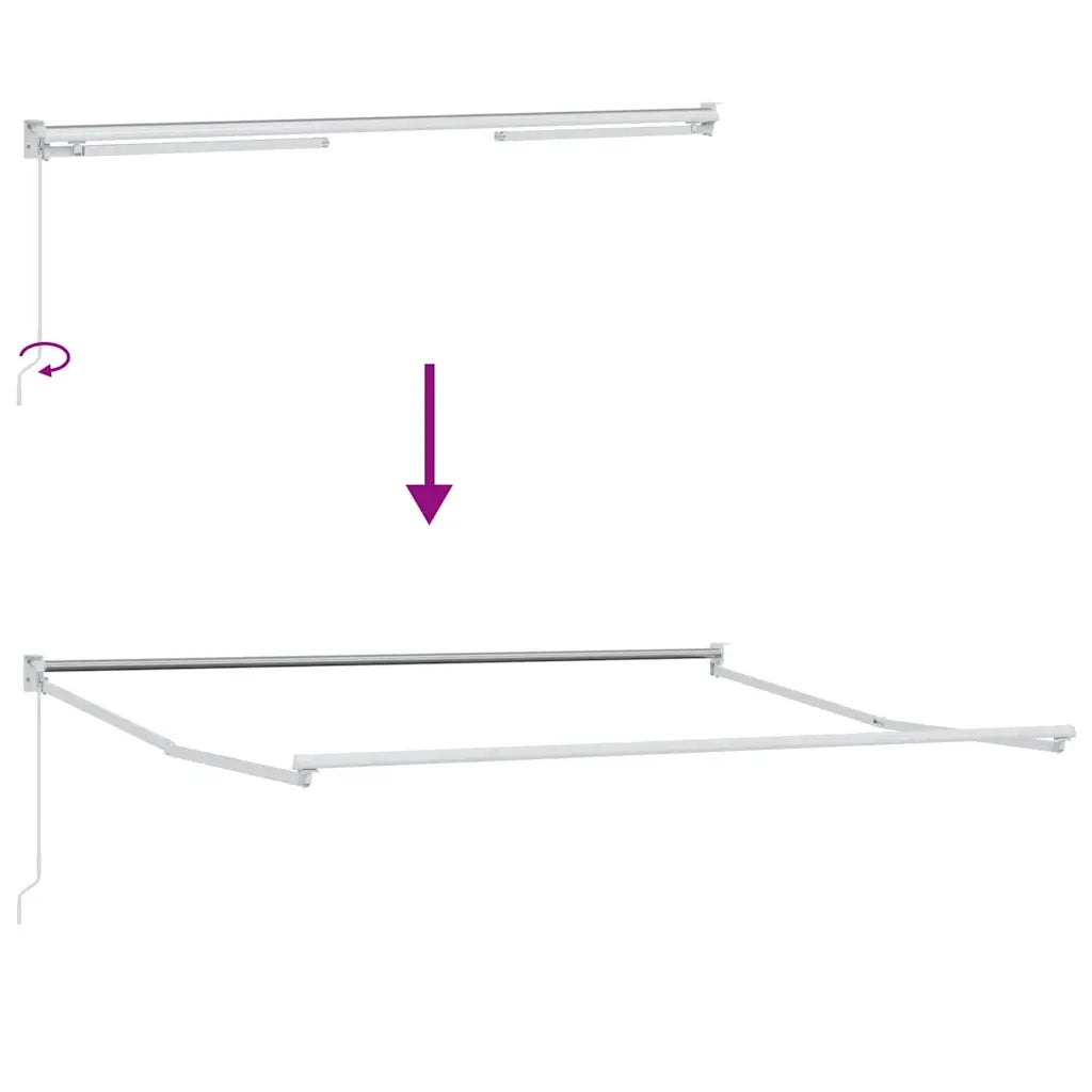 Tenda Retrattile Beige 350 x 250 cm Poliestere e Alluminio 3330347