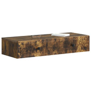 Tavolino da Parete Laterale | Tavolo laterale | Tavolino Rovere Fumo 87,5 x 34,5 x 17 cm