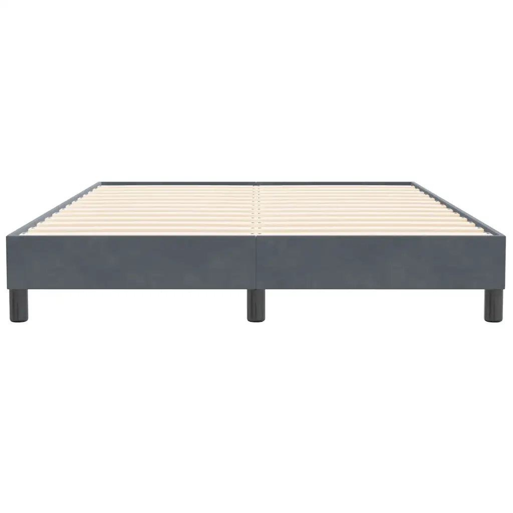 Letto matrimoniale | Letto per adulti | Giroletto Molle senza Materasso Grigio Scuro 140x210 cm Velluto