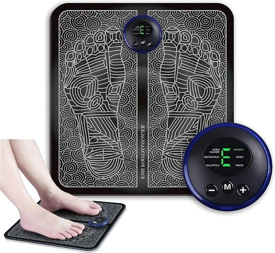 Apparecchio di massaggio elettrico per i piedi, pieghevole e portatile per migliorare la circolazione e alleviare la dolorina muscolare, 6 modalità e 9 intensità - Apparecchio di massaggio EMS per i piedi