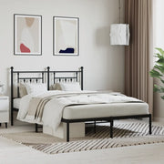 Giroletto con Testiera-Struttura Letto con testiera in Metallo Nero 140x190 cm 824182