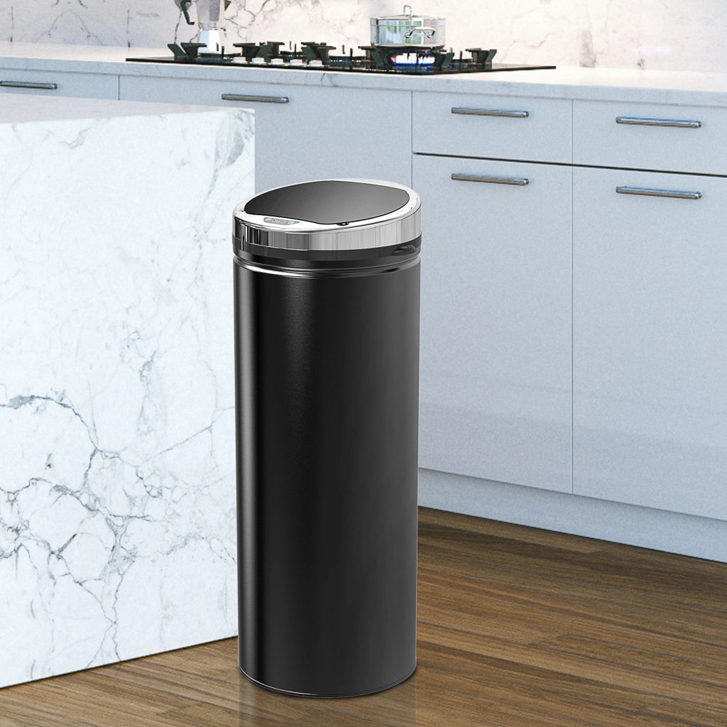 Cestino Automatico 50L ¨C Minimal ¨C Nero Acciaio Inossidabile