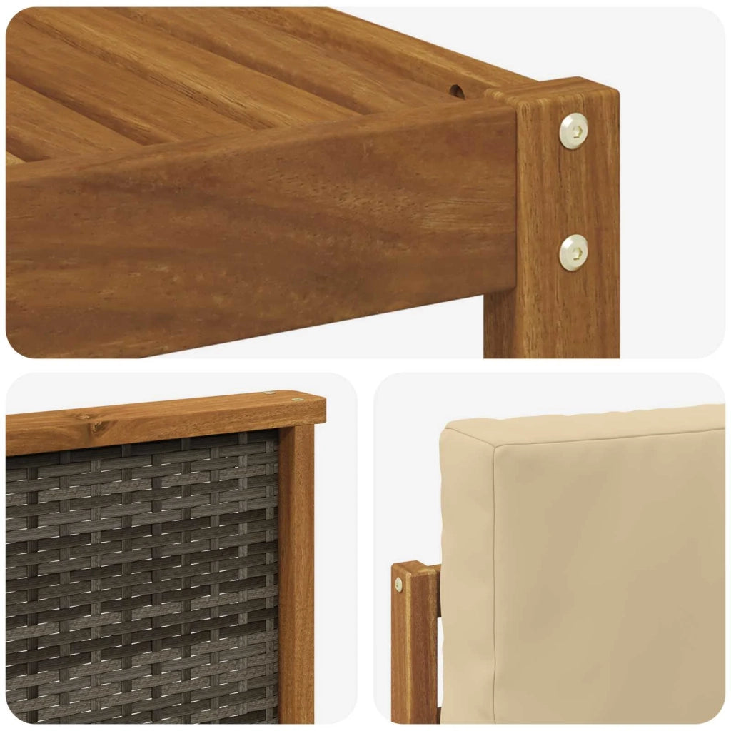 Set di divani da esterno 7 pz Naturale e Beige 3385369