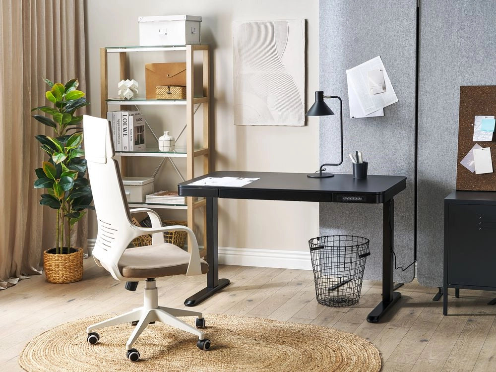 Scrivania elettrica ad altezza regolabile nero 120x60 cm ufficio studio lavoro