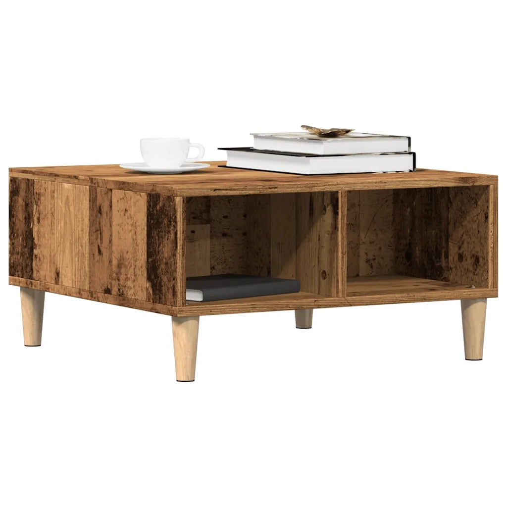 Tavolino da Salotto-Tavolino da soggiorno-Tavolo Legno Antico 60x60x30 cm Legno Multistrato