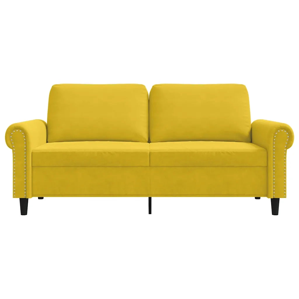 Divano a 2 Posti giallo 140 cm in Velluto 359535