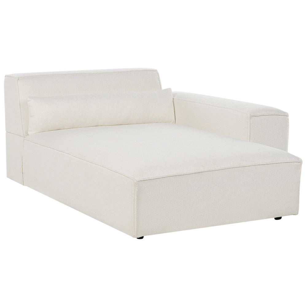 Divano angolare modulare a 2 posti a sinistra Divano componibile in boucle bianco con gambe nere Soggiorno moderno