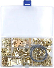 Kit di attacchi per foto - sistema di appoggio per foto - 250 pezzi - assortimento per quadri - orologi - specchi - dorato.