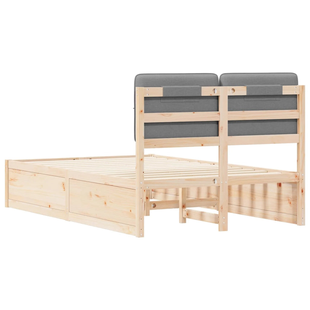 Letto con Testiera Rivestita Grigio chiaro 120 x 200 cm 3405537