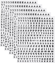 Stickers autoadesivi 3D con lettere inglesi, accessori per design unghie, neri, 130 pezzi.