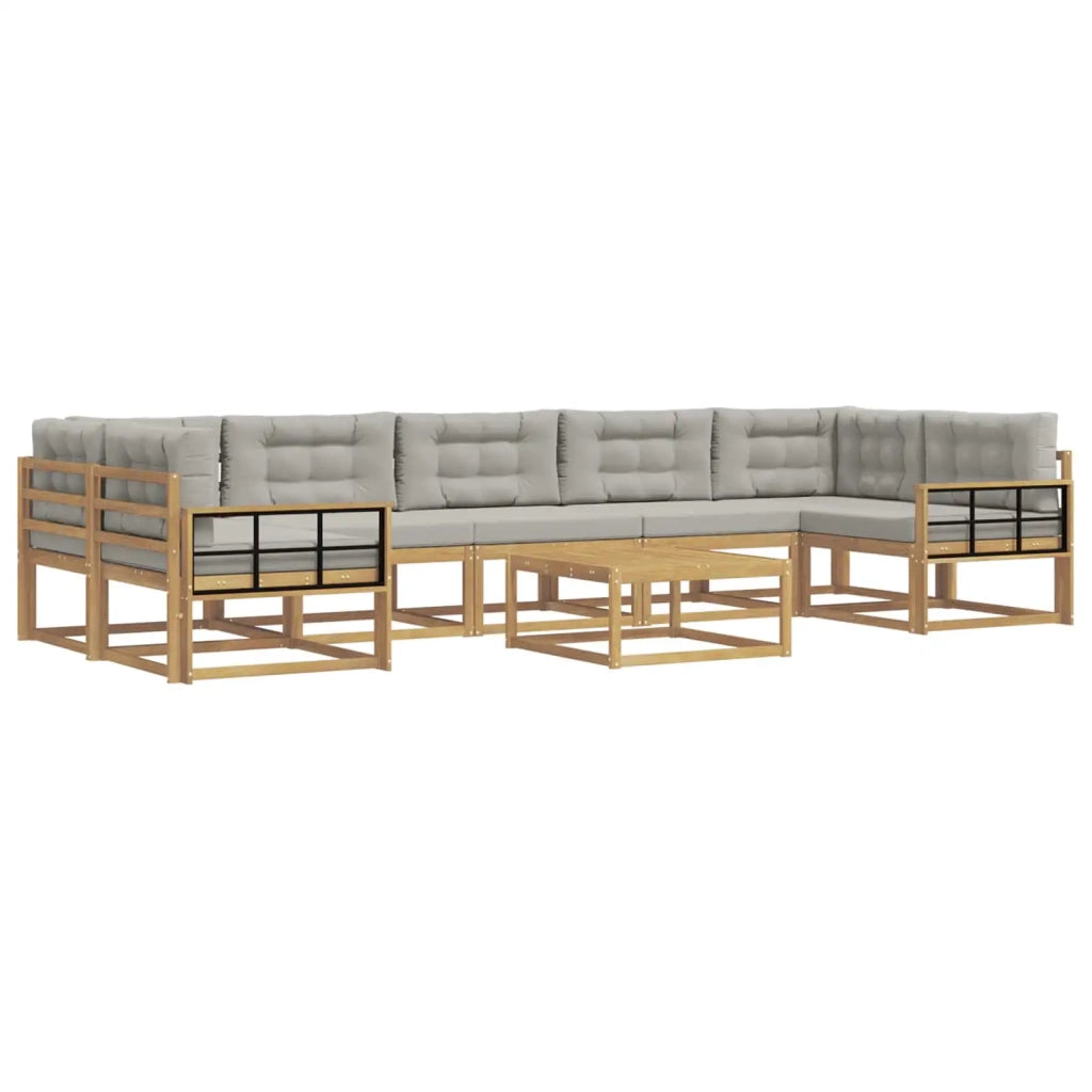 Set di divani da esterno 6 pz Bianco e Grigio Chiaro 3386210