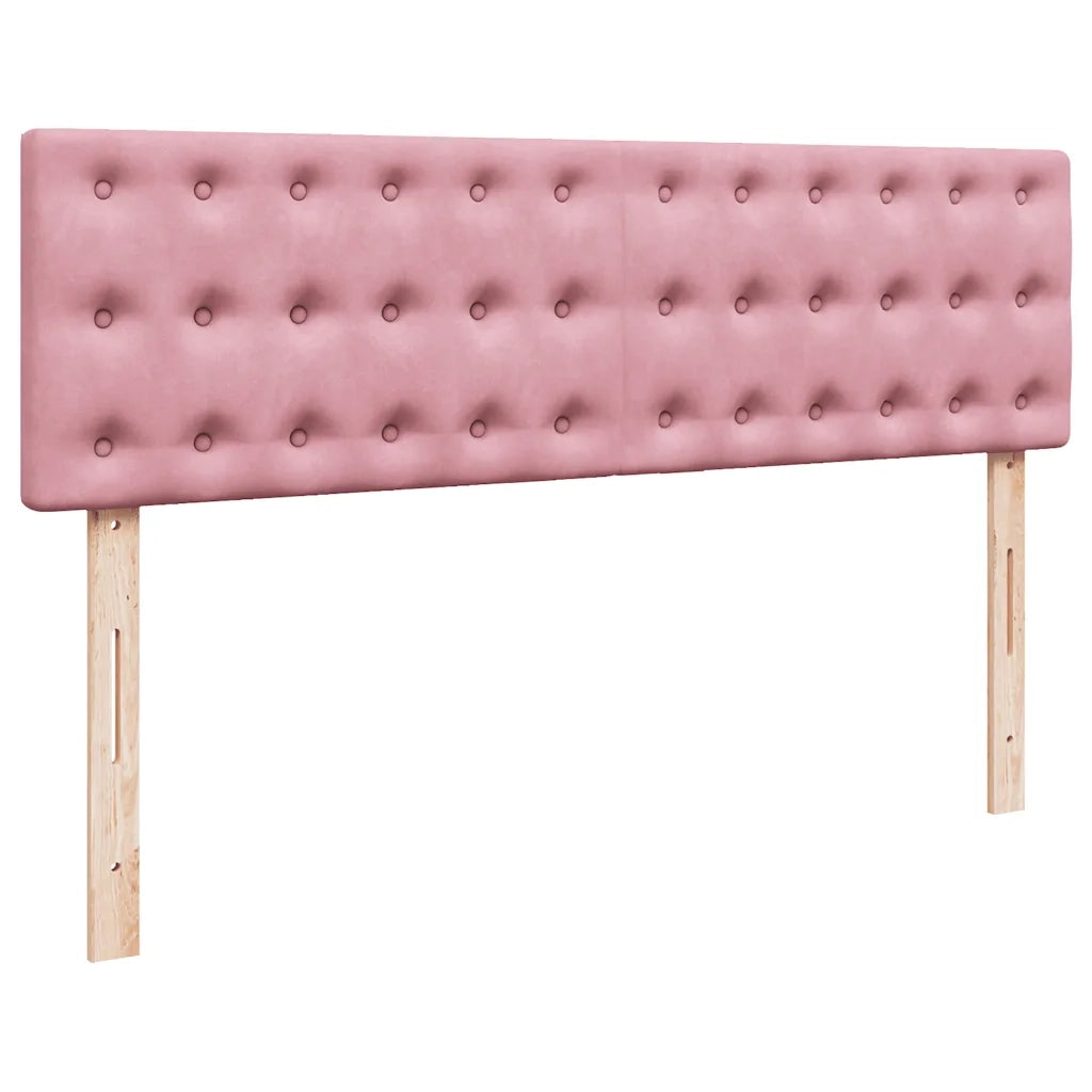 Struttura Letto Pouf con Materassi Rosa 160x200 cm Velluto 3312109
