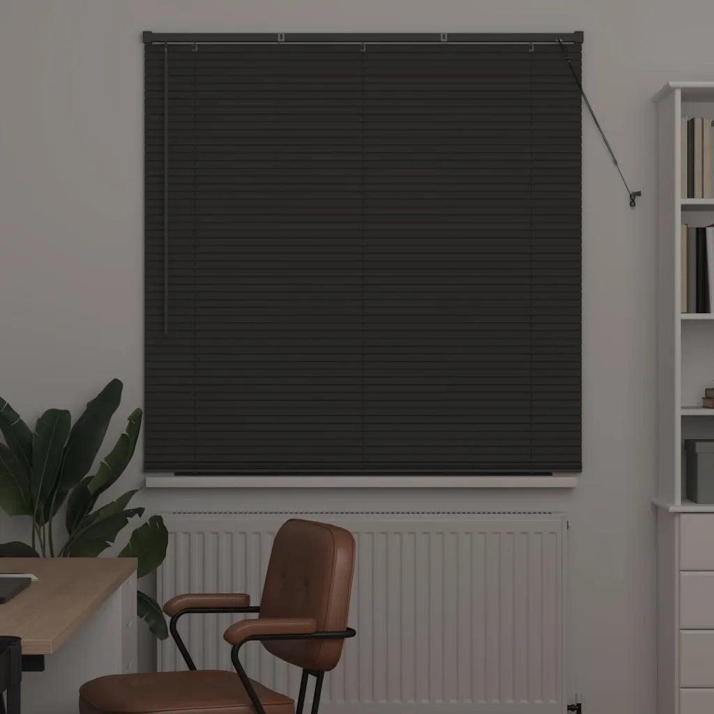Tendaggi a Veneziana | Tenda a lamelle Grigio scuro 175 x 130 cm Alluminio