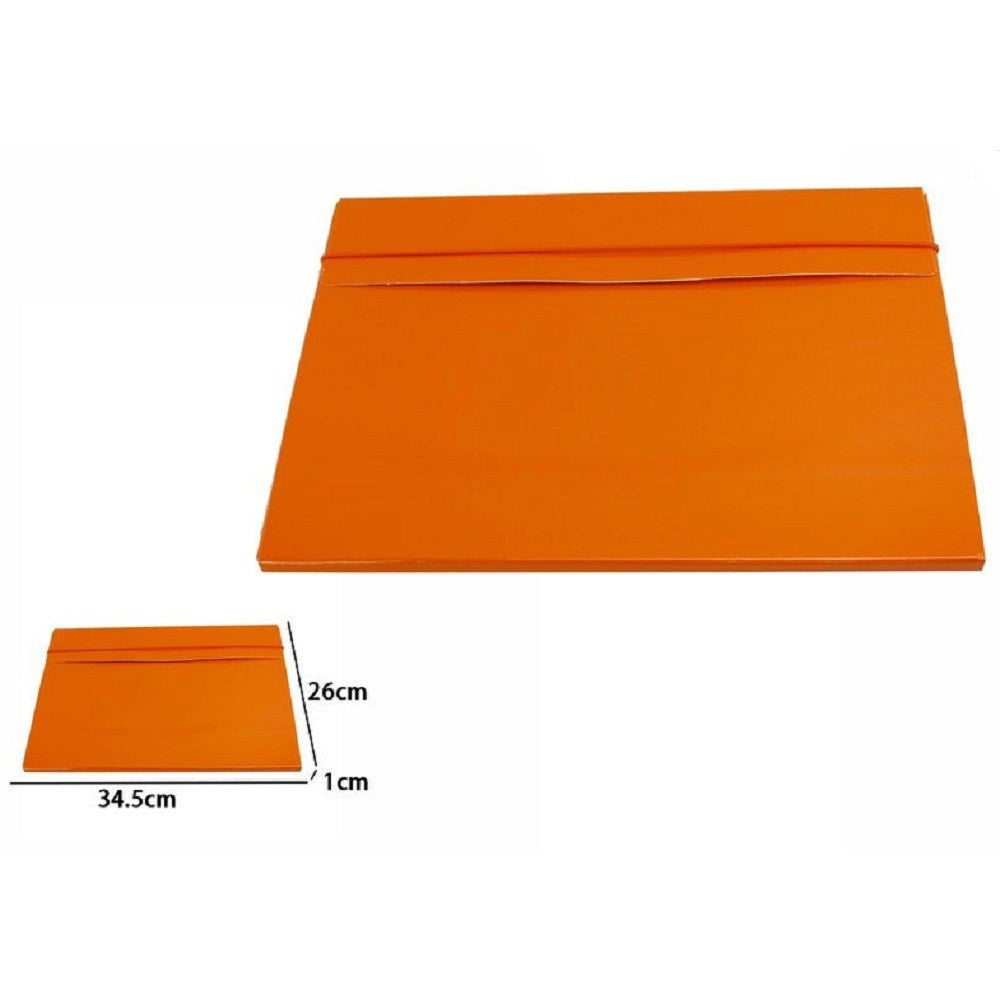 Trade Shop - Set 2 Pezzi Cartelline Porta Documenti Cartellina Molla Custodia Arancione 68207 -