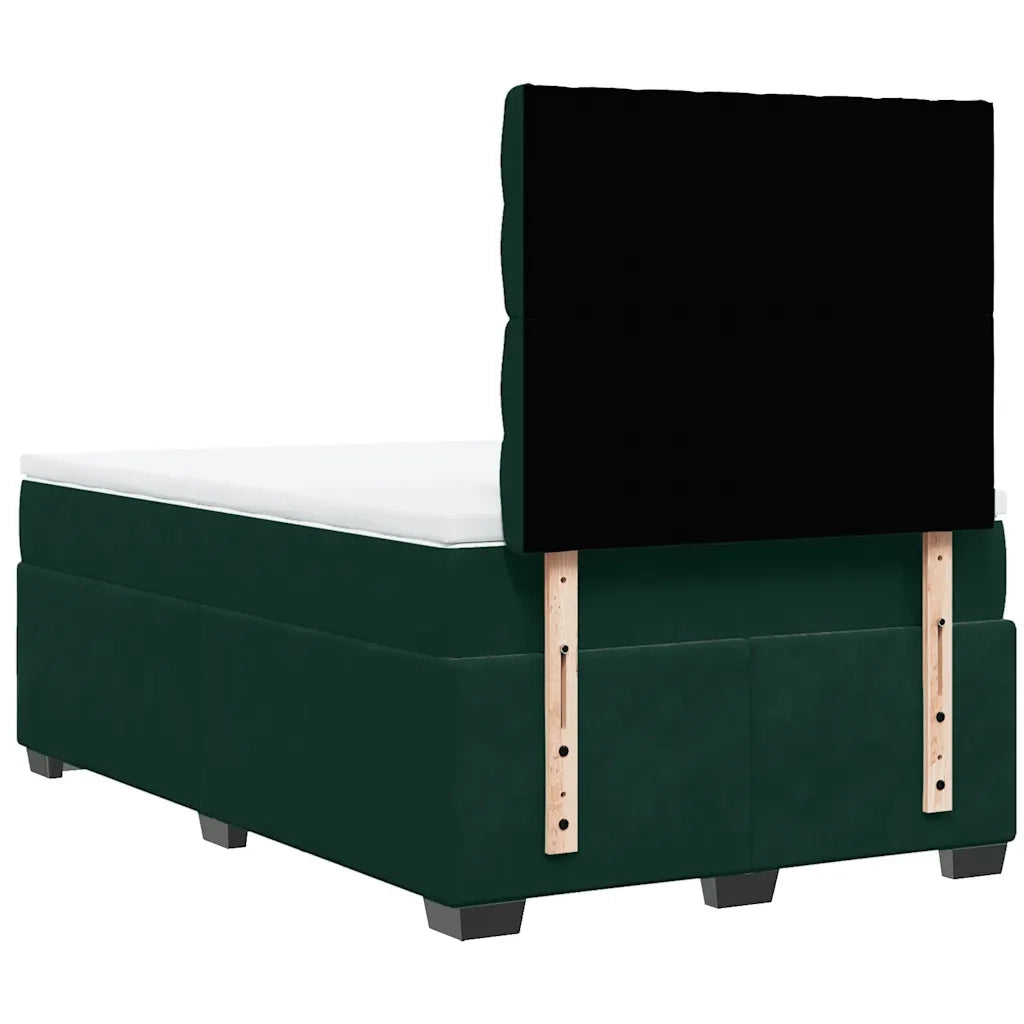 Giroletto a Molle con Materasso Verde Scuro 120x190 cm Velluto 3290867