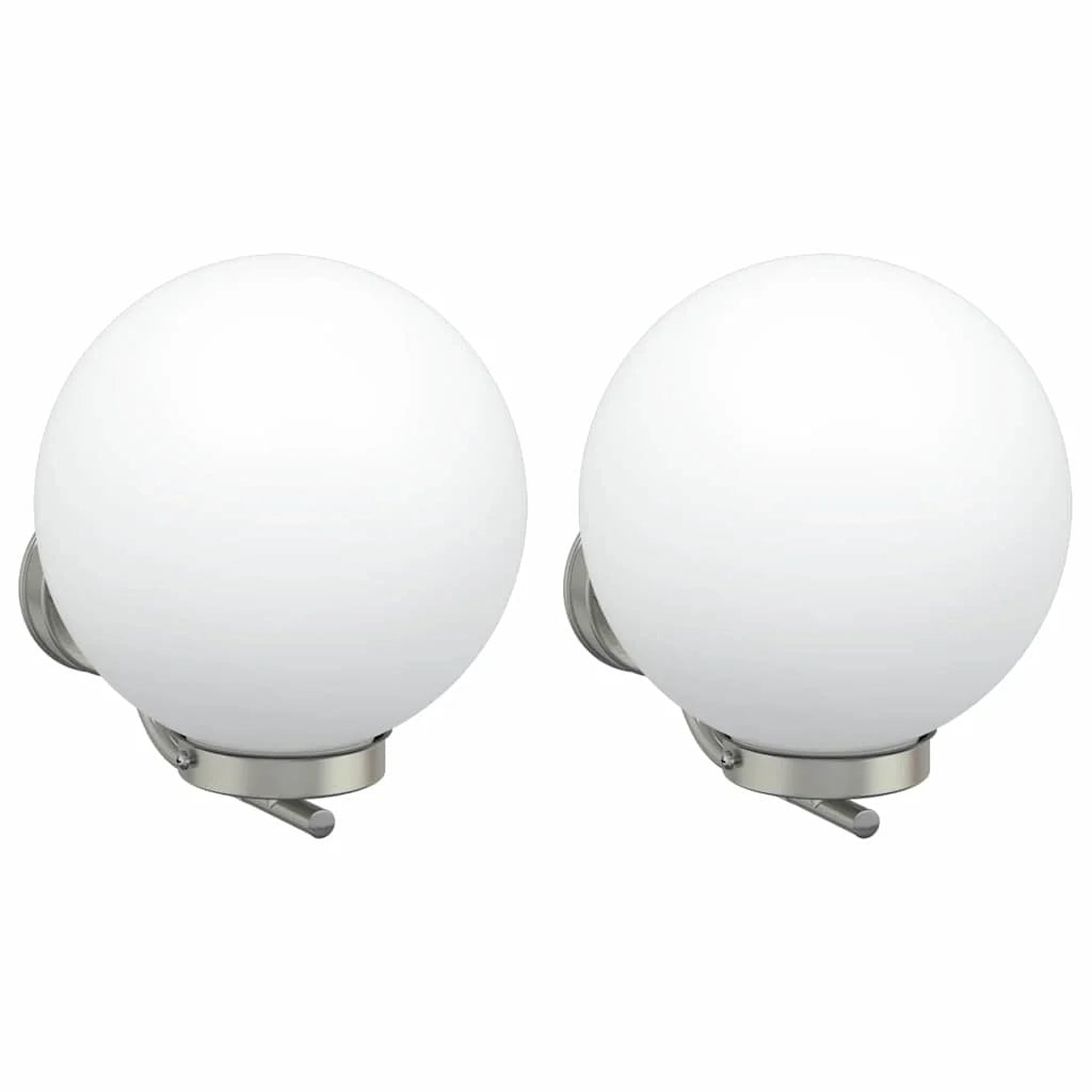 Set di 2 moderne lampade da parete per esterni 29 x 25 x 33 cm illuminazione di design durevole in acciaio inox argento 02_0056490