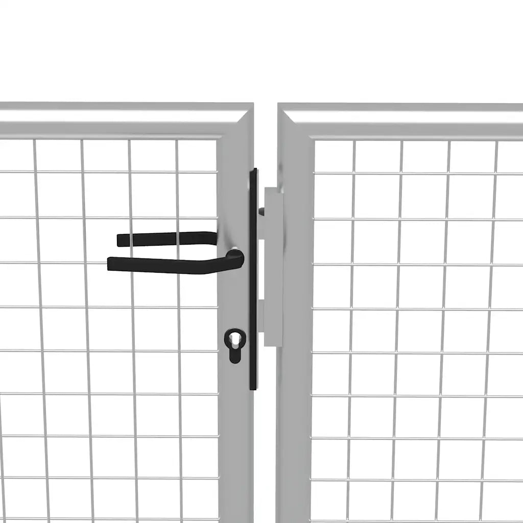 Cancello da Giardino in Acciaio Zincato 400x200 cm Argento 144303