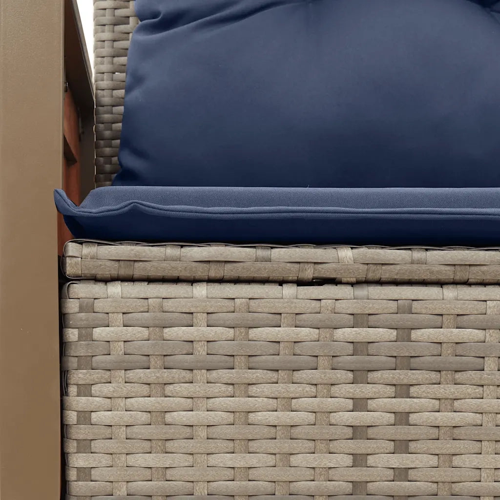 Divano da giardino con cuscini a 2 posti grigio in polyrattan 366161