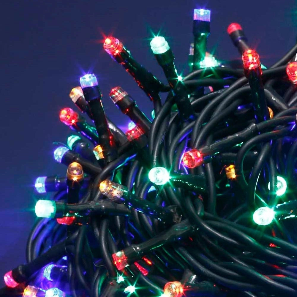 Trade Shop - Catena Luminosa 300 Luci Led Lucciole Multicolore Controller 8 Funzioni Interno -