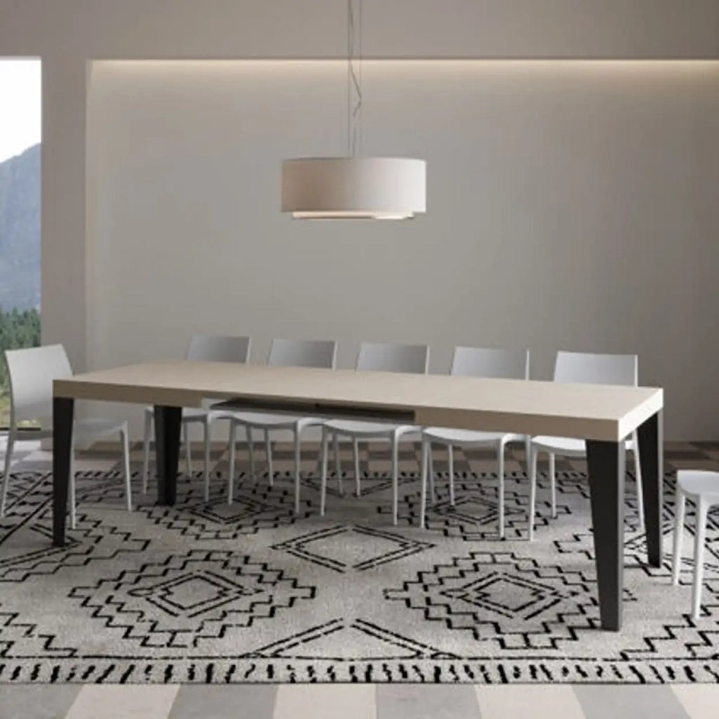 Tavolo allungabile 160/420x90 cm Flame Premium cashmere gambe antracite