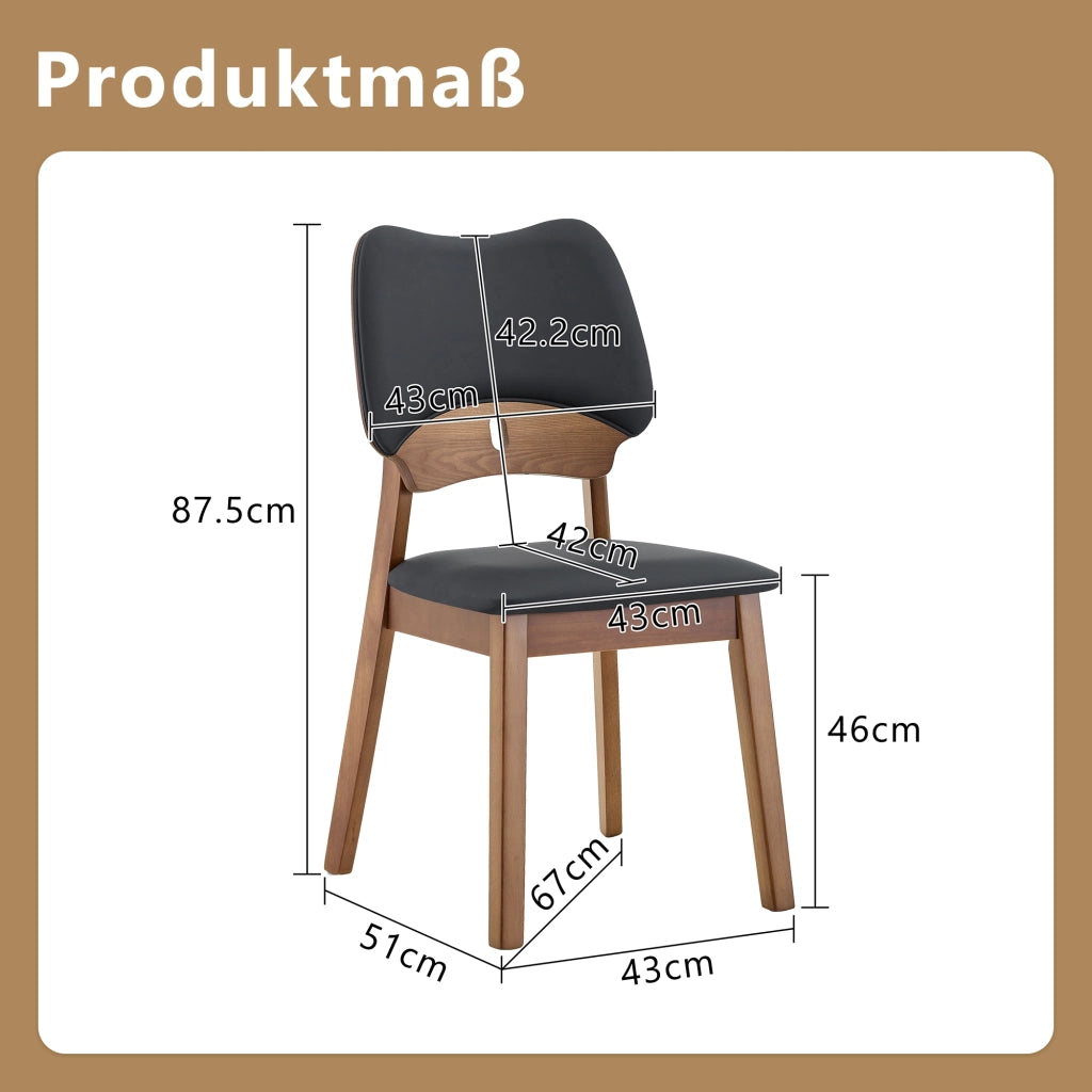 Set di 2 sedie da pranzo con schienale a farfalla, sedie moderne in legno con seduta imbottita, sedie di design per cucina, sala da pranzo e soggiorno