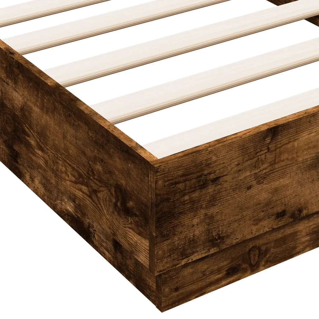 Giroletto senza Materasso-Struttura Letto Rovere Fumo 75x190 cm in Truciolato 495890