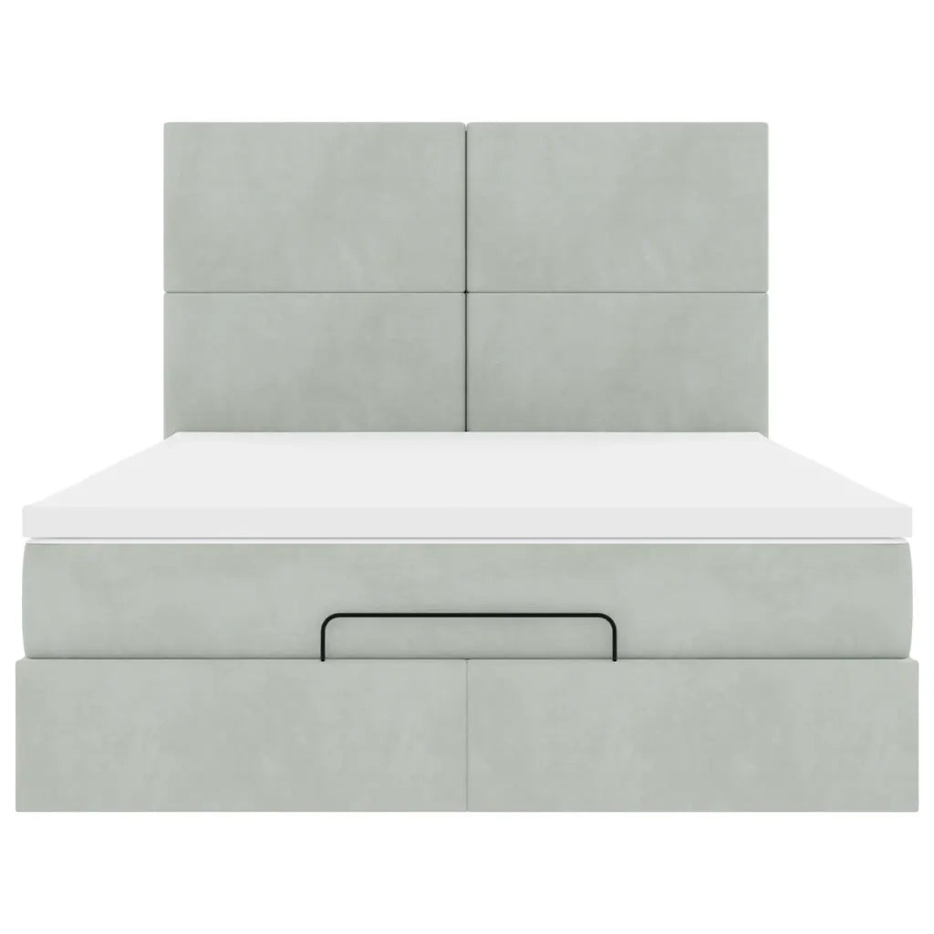 Struttura Letto Pouf con Materassi 140x200 cm in Velluto 3314252