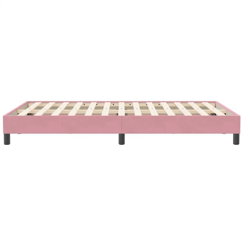 Giroletto a Molle senza Materasso-Struttura Letto Rosa 120x210 cm in Velluto