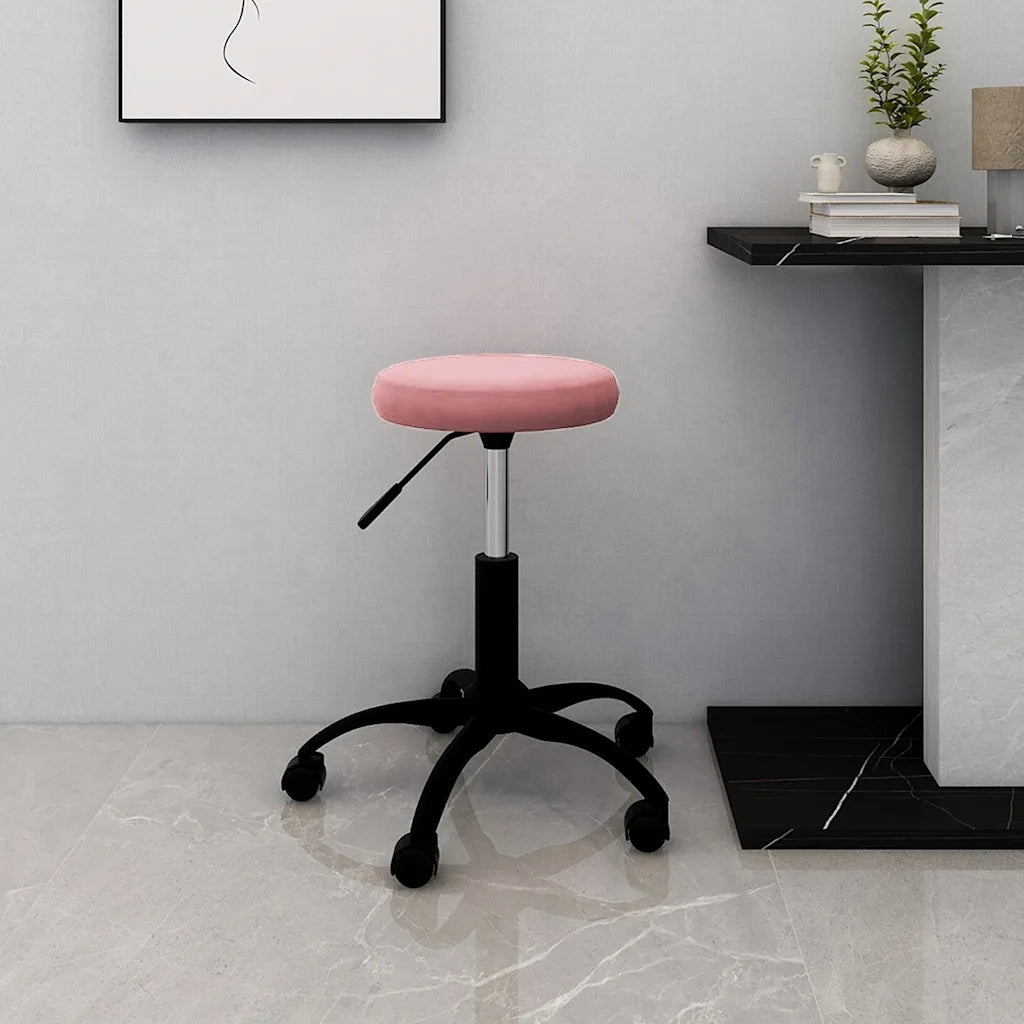 Sedia Girevole da Ufficio Rosa in Velluto 333179