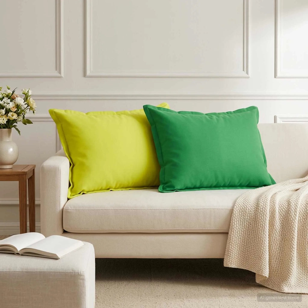 Federa 6 pz HOUTEN Verde brillante. 50 x 70 cm Poliestere 919572