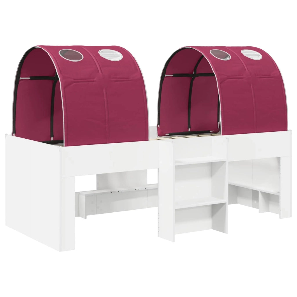 Letto con Tunnel 4 pcs Bianco e Rosso Legno ingegnerizzato 3423573