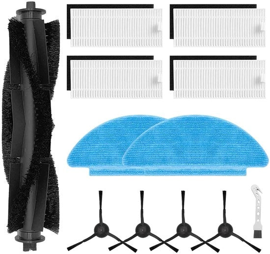 Accessori per aspirapolvere robotico - 1 rullo a spazzola - 4 filtri - 2 pad di pulizia - 4 spazzole laterali - spazzola principale migliorata - accessori per aspirapolvere robotico