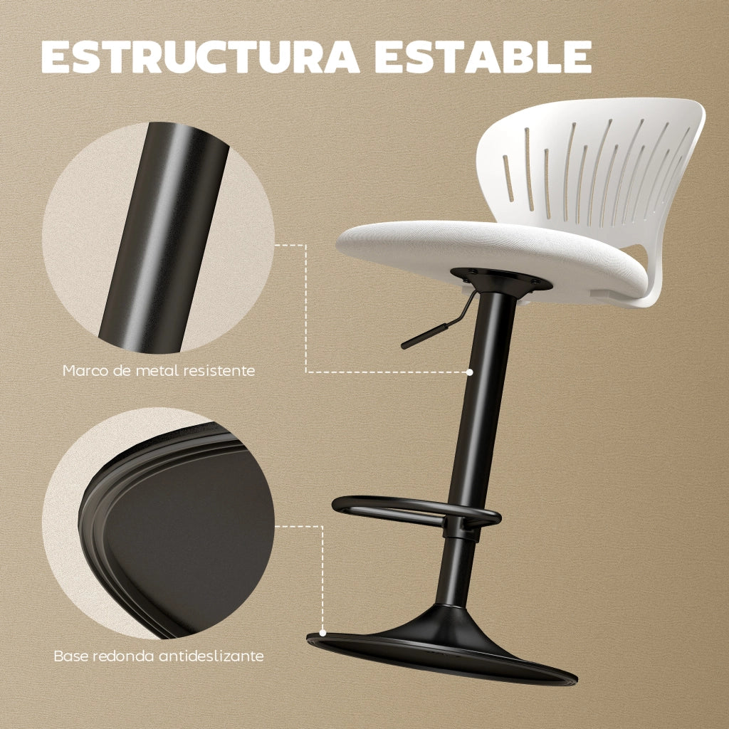 Set di 2 sgabelli da bar girevoli 360¡ã ¨C Minimal ¨C bianco, metallo, 84-105 cm