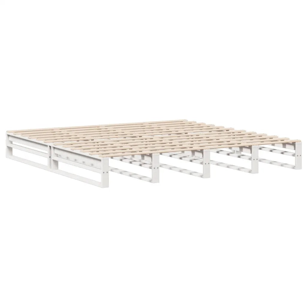 Letto Libreria senza Materasso Bianco 180x200 cm Legno Massello 3323930