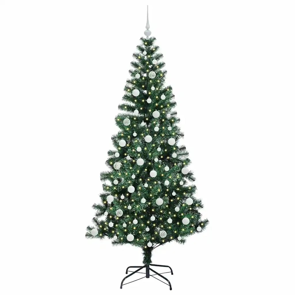 Albero di Natale artificiale con luci integrate Verde 210 cm 3396778