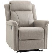 Easycomfort Poltrona Reclinabile Manualmente 135° con Poggiapiedi, Poggiatesta e Braccioli Imbottiti, 78x96x102 cm, Grigio