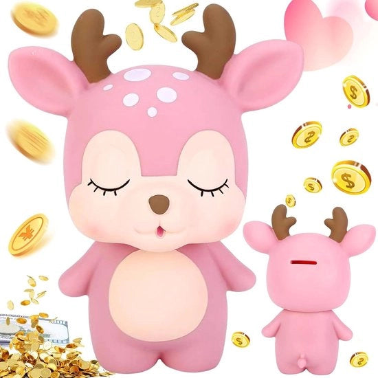 Spazzola per Bambini Cuore Rosa Pigro Porcellino Moneta - Porcellino Decorativo per Camera da Letto Salotto Cucina Libreria (Rosa)