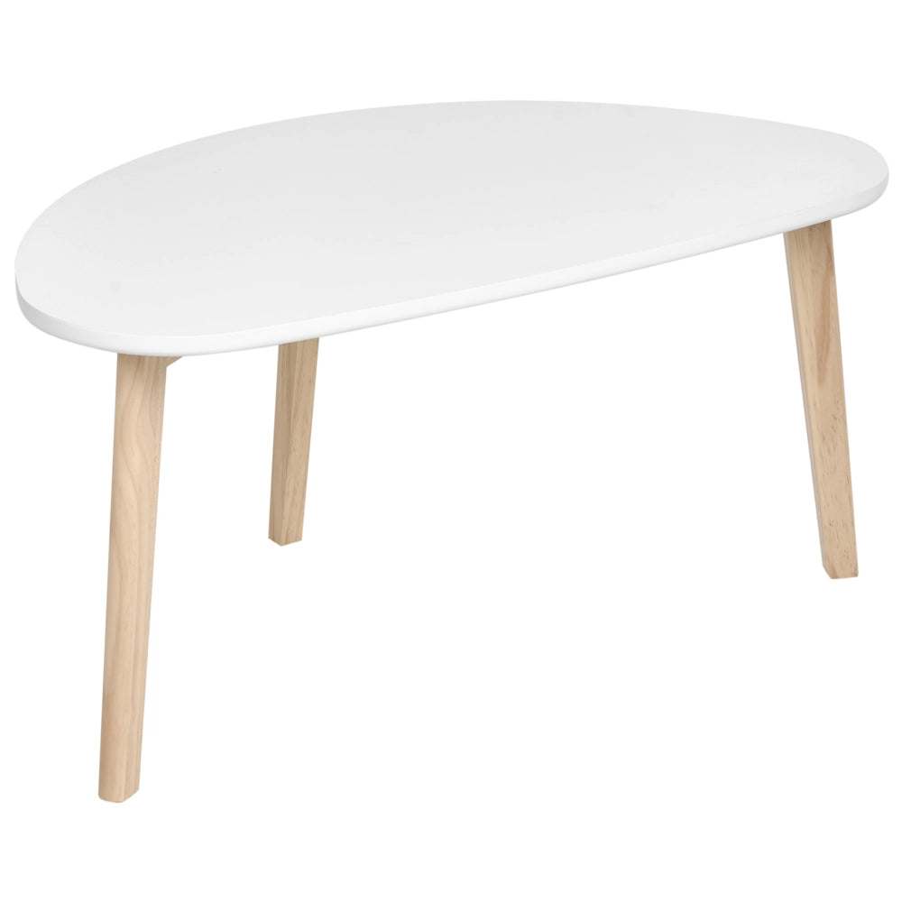 Tavolino da caffè gambe in legno di pino bianco piano in MDF stile scandinavo soggiorno