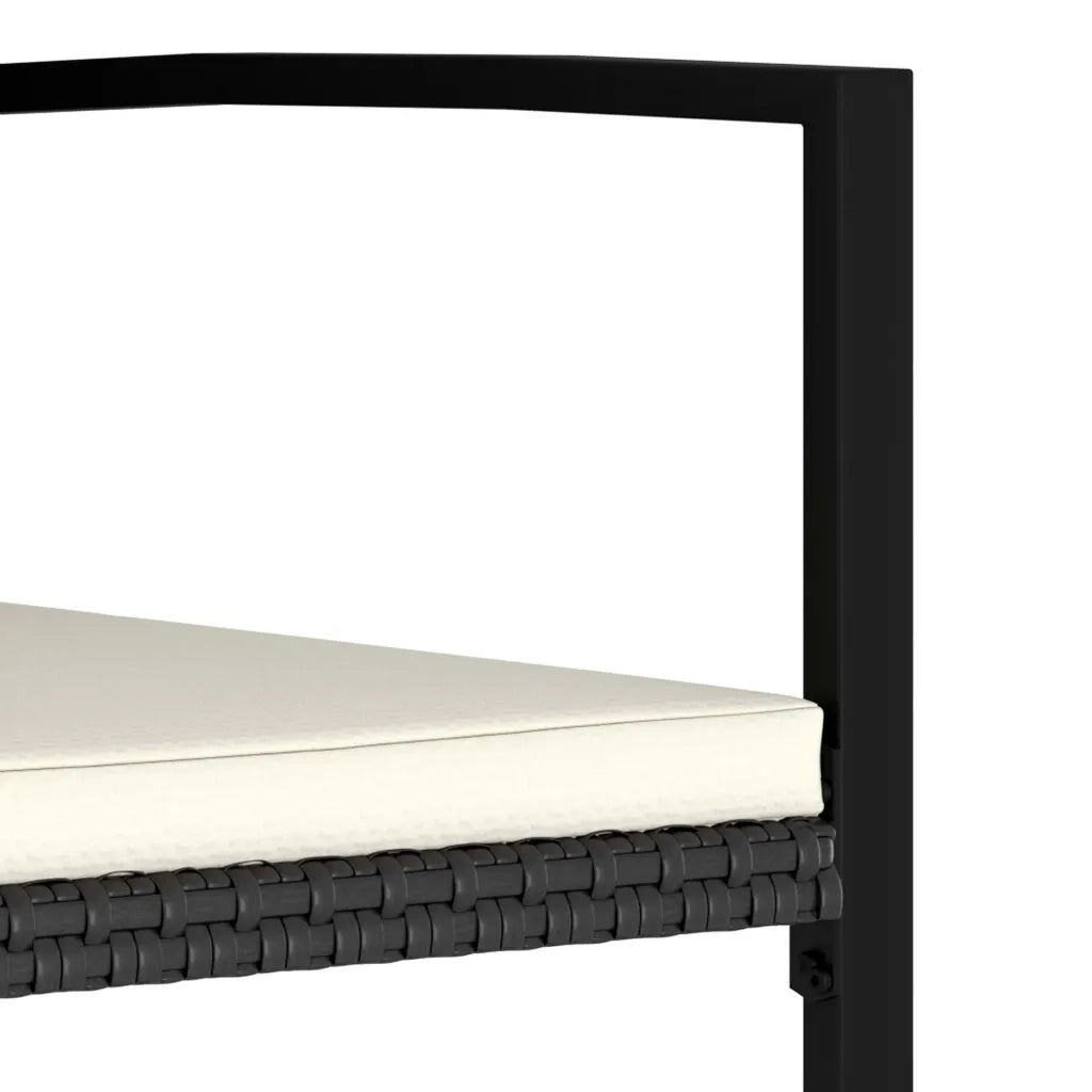 Set da Pranzo da Giardino 3 pz in Polyrattan Nero 3065705