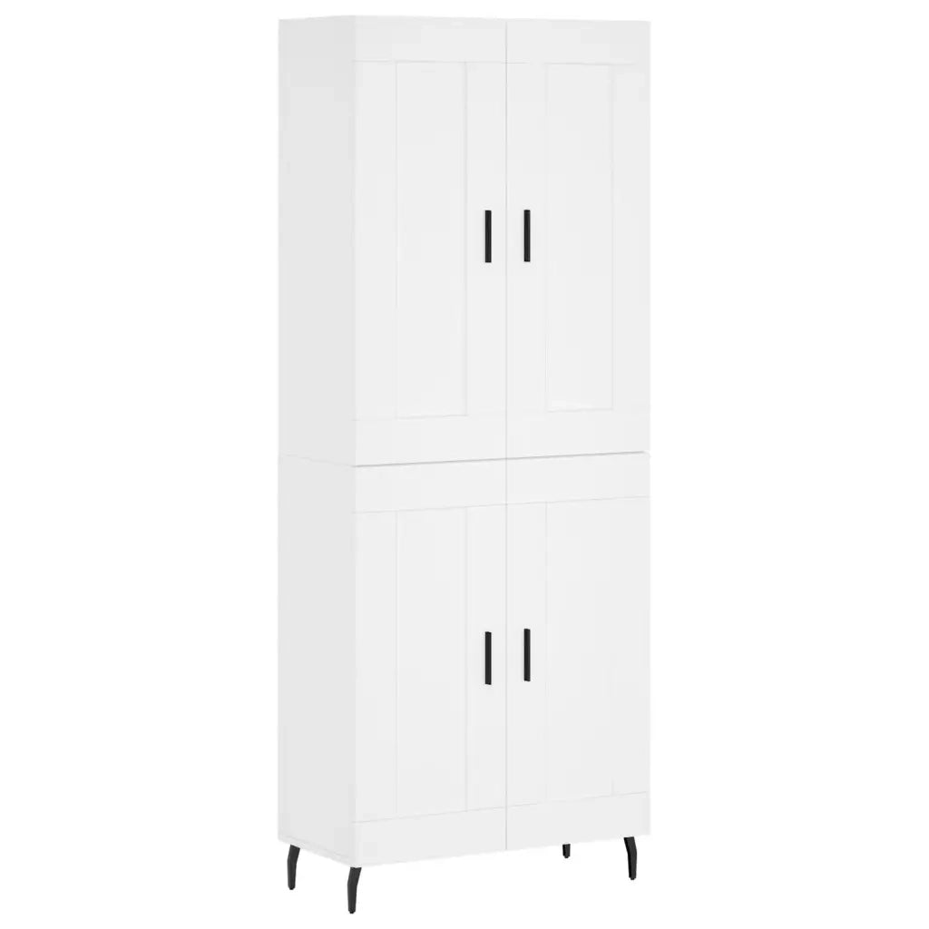 Credenza-Buffet-Armadio da cucina Bianca 69,5x34x180 cm in Legno Multistrato 971223